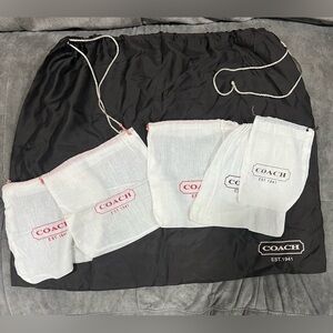 Coach dust bags bundle of 6.  1 large, 4 small, 1 small